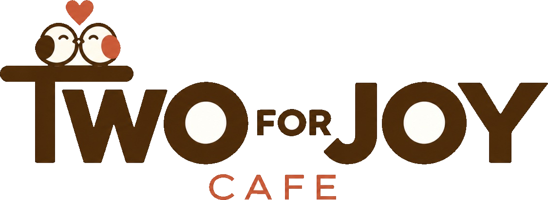 Two for Joy Café with two lovebirds